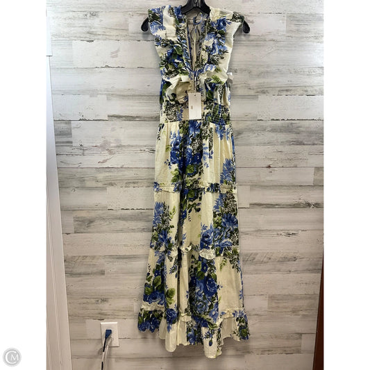 Dress Casual Maxi By CAROLINE CONSTAS In Cream & Green, Size: S