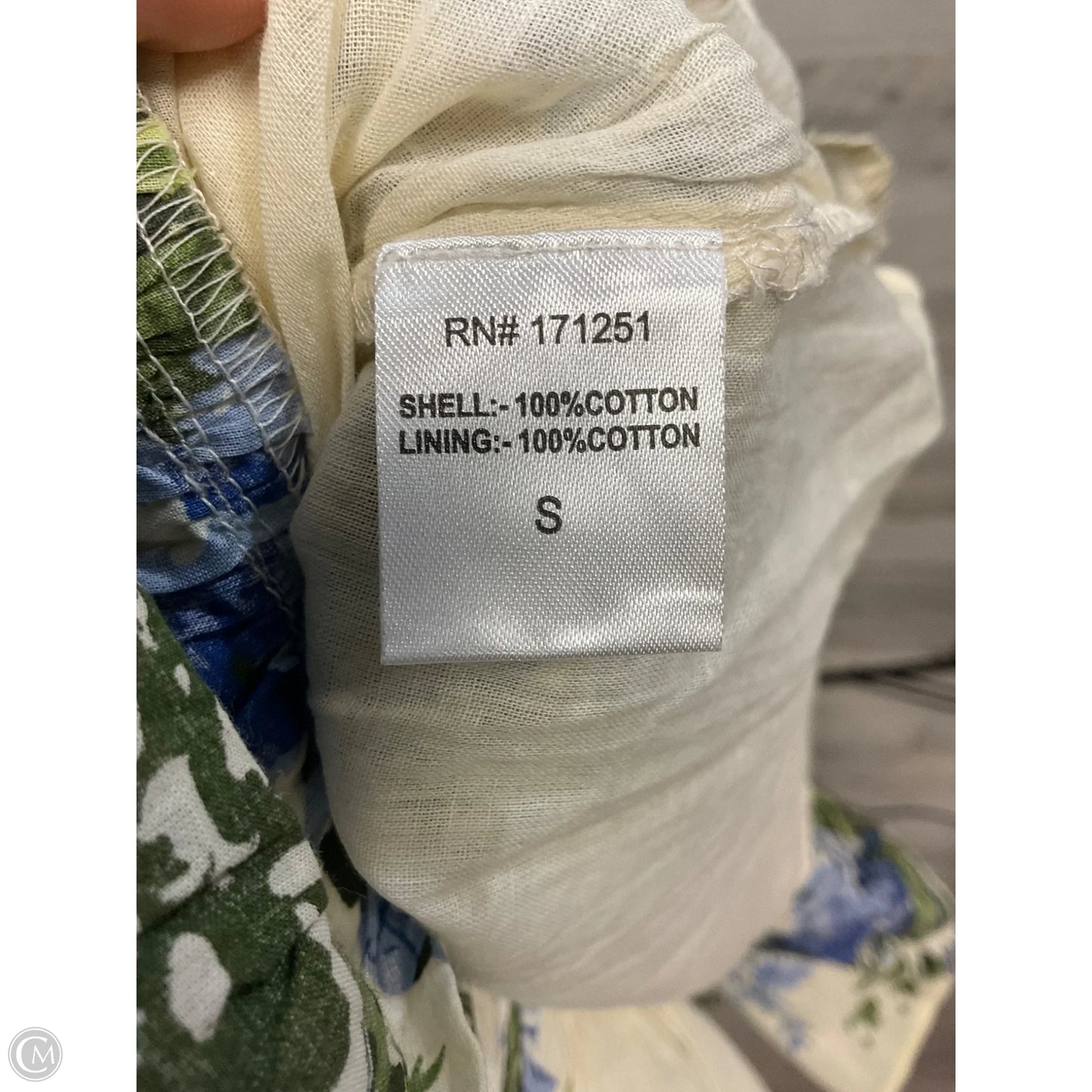 Dress Casual Maxi By CAROLINE CONSTAS In Cream & Green, Size: S