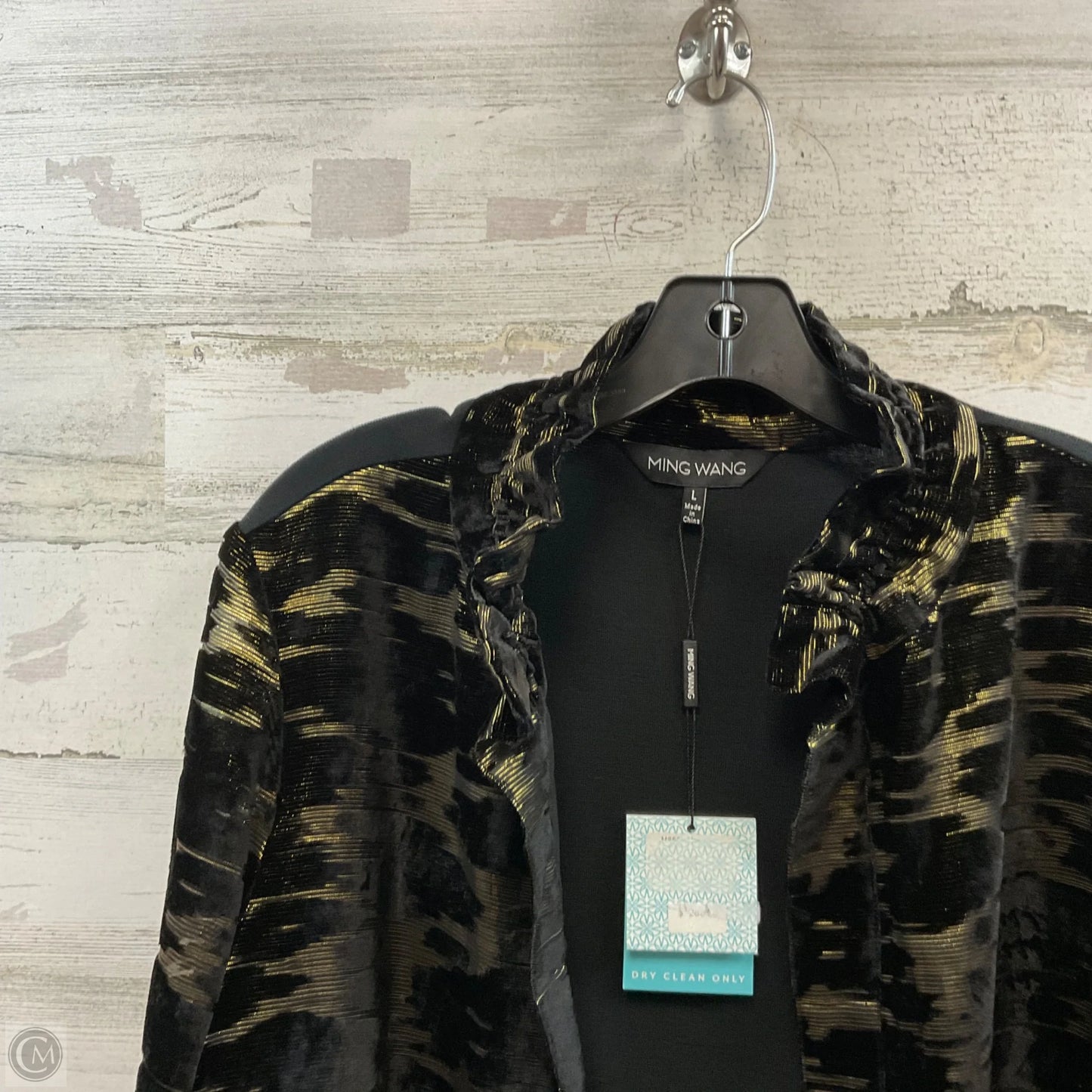 Jacket Other By Ming Wang In Black & Gold, Size: L