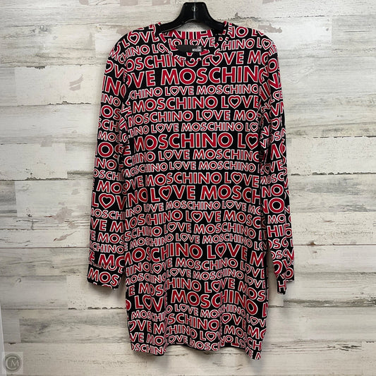 Dress Luxury Designer By Moschino In Black & Red, Size: M