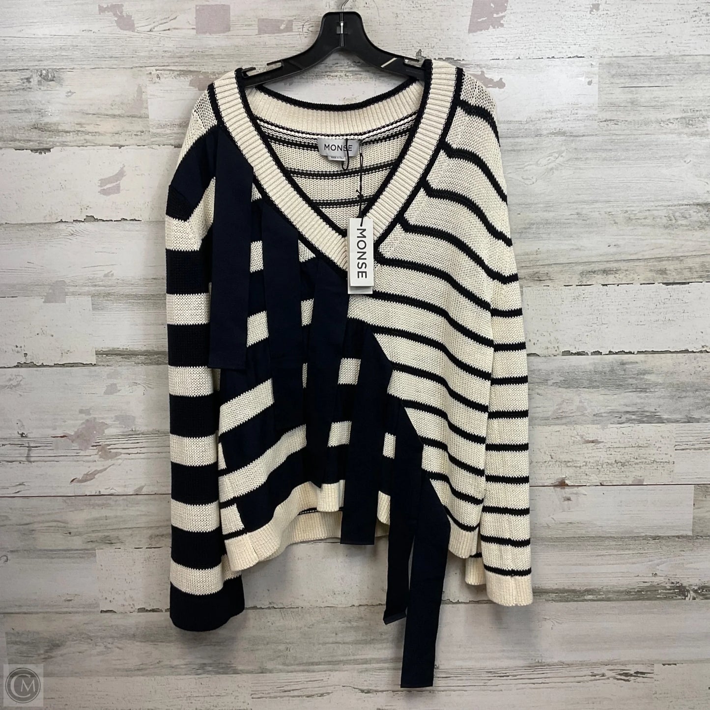 Sweater By Monse In Black & Cream, Size: M
