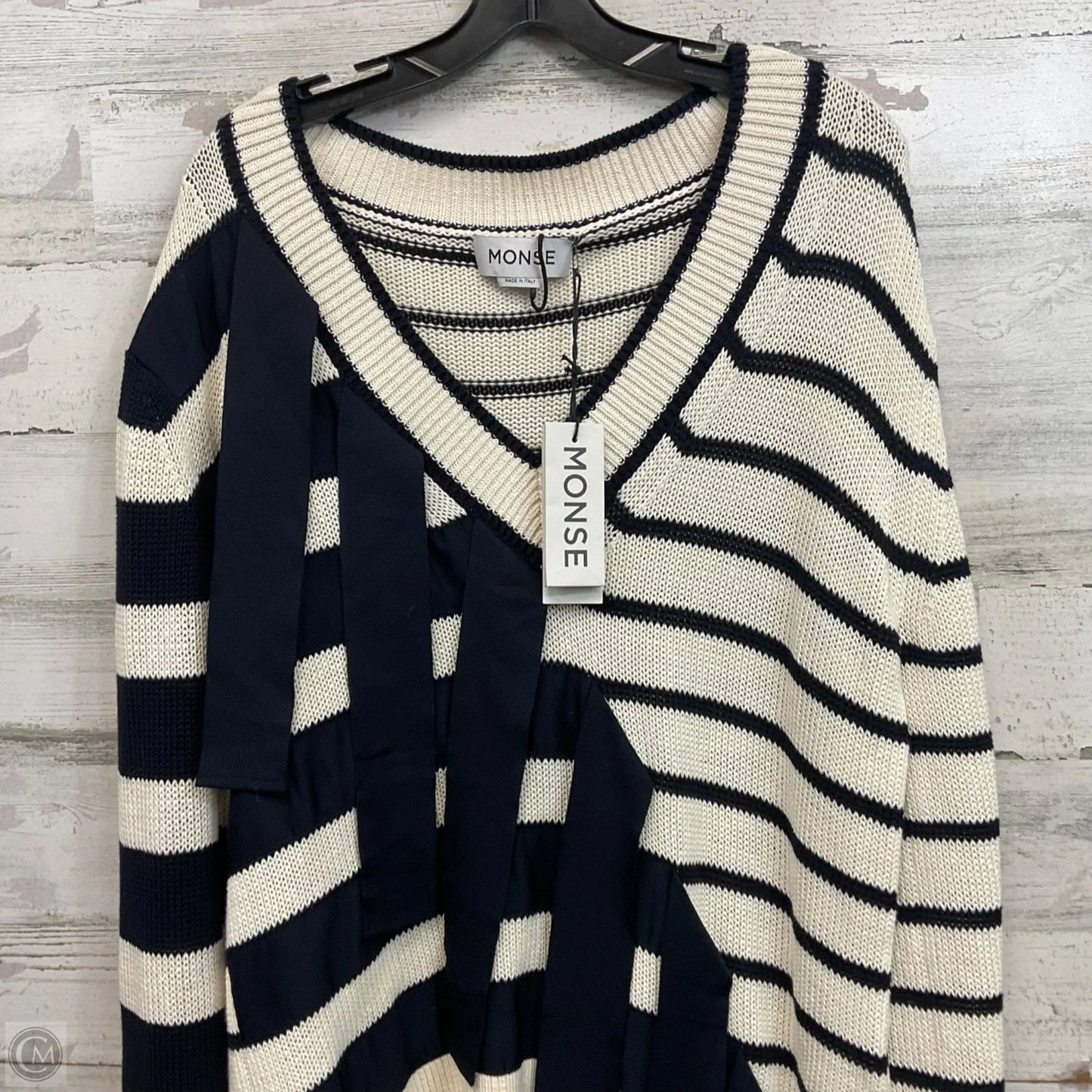 Sweater By Monse In Black & Cream, Size: M