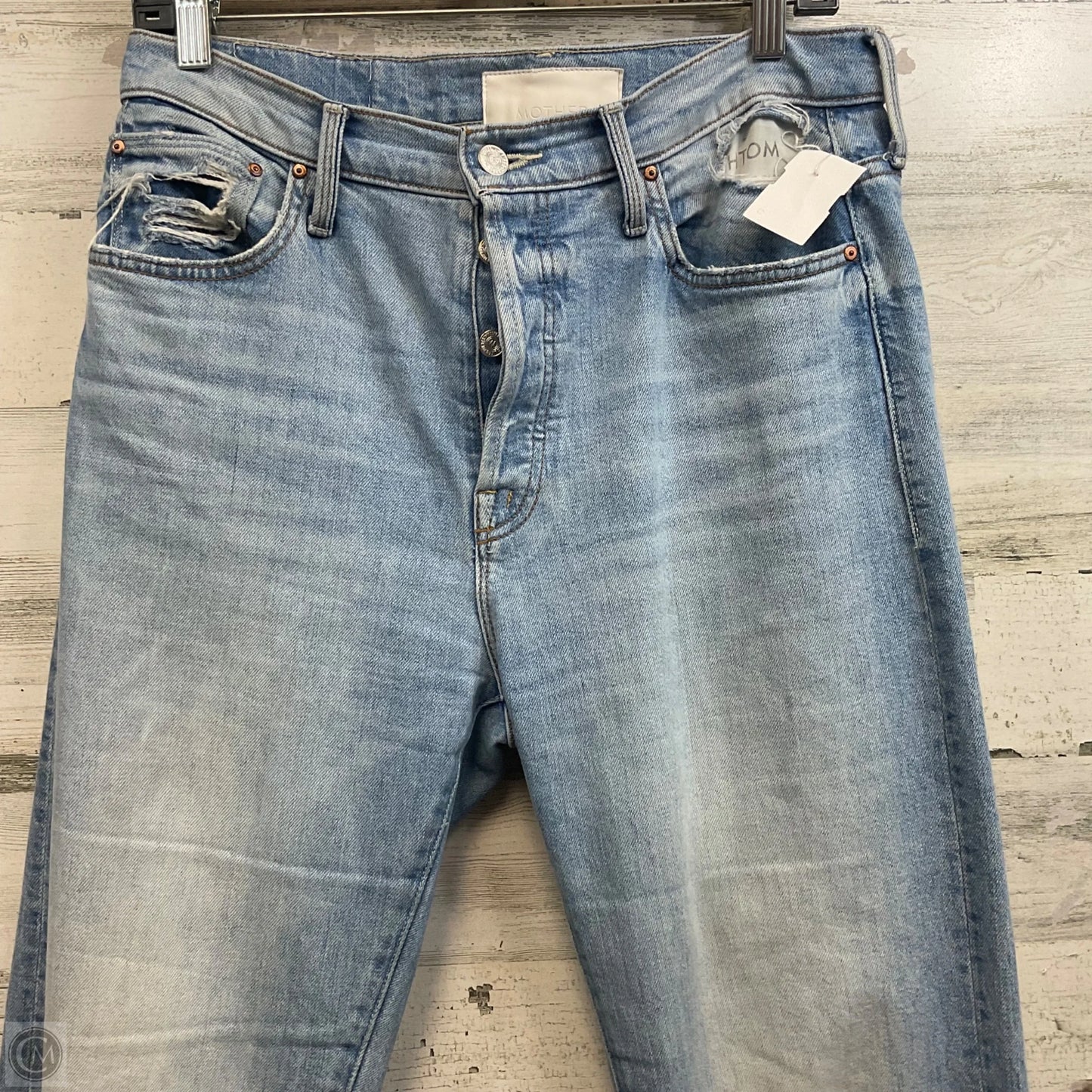 Jeans Straight By Mother In Blue Denim, Size: 4