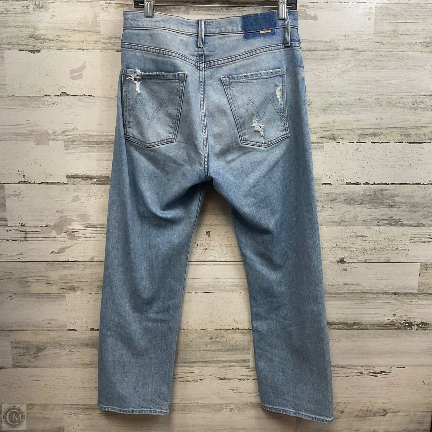 Jeans Straight By Mother In Blue Denim, Size: 4