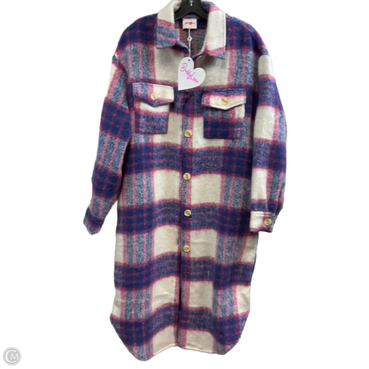 Jacket Shirt By Buddy Love In Blue & Pink, Size: M