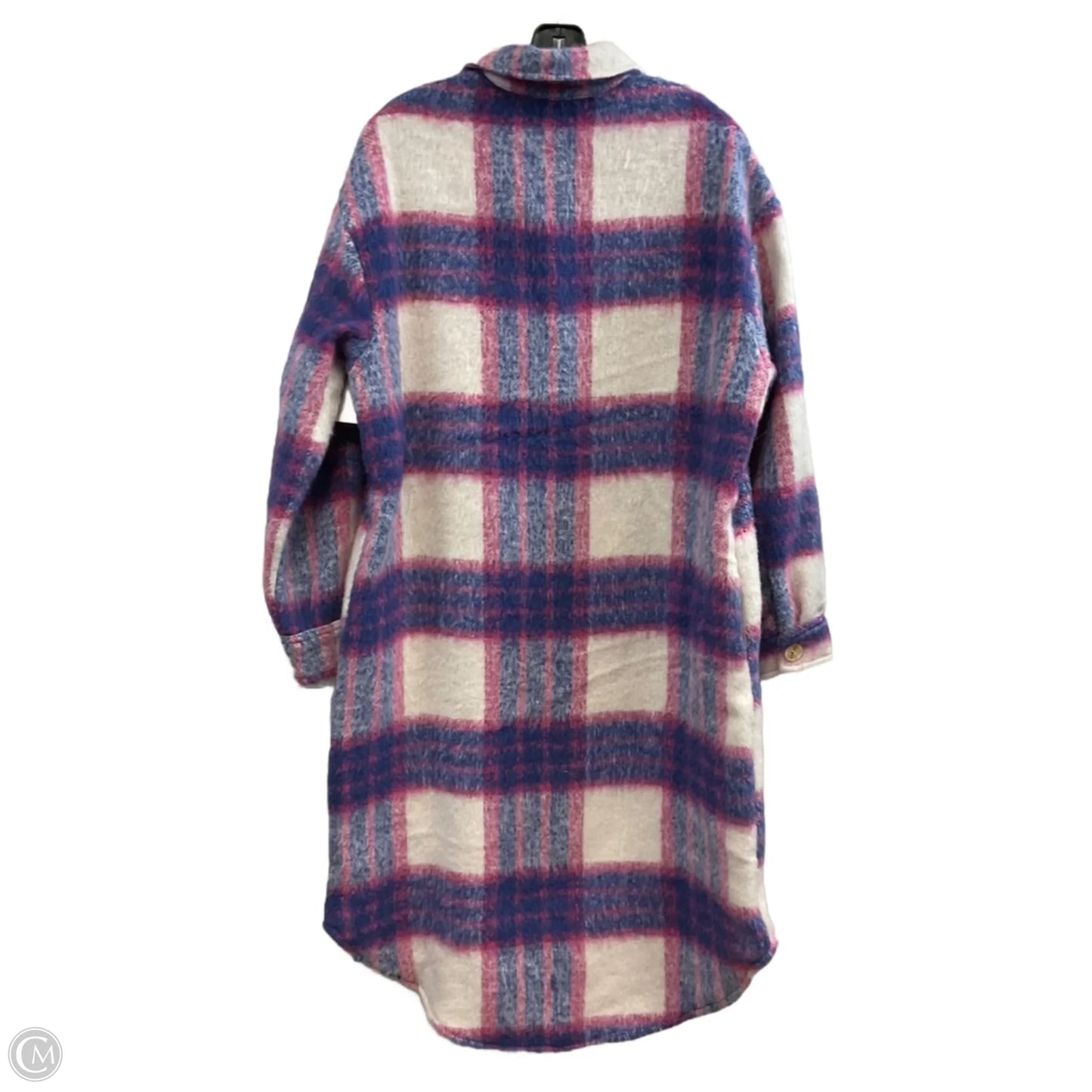 Jacket Shirt By Buddy Love In Blue & Pink, Size: M