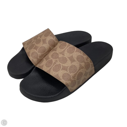 Sandals Designer By Coach In Black & Brown, Size: 9