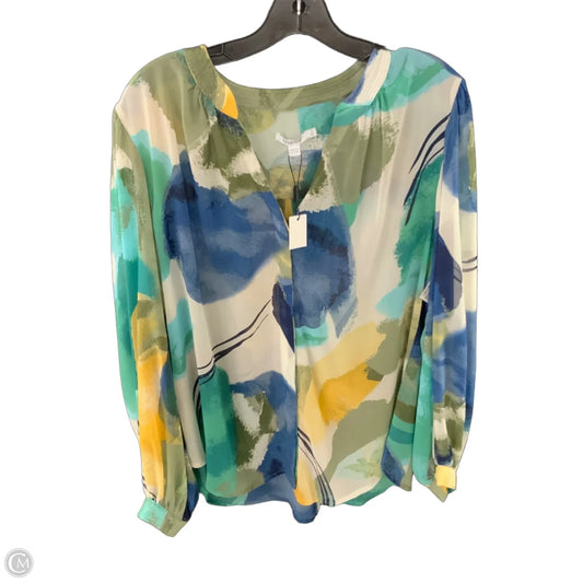 Blouse Long Sleeve By Chicos In Blue, Size: Xl