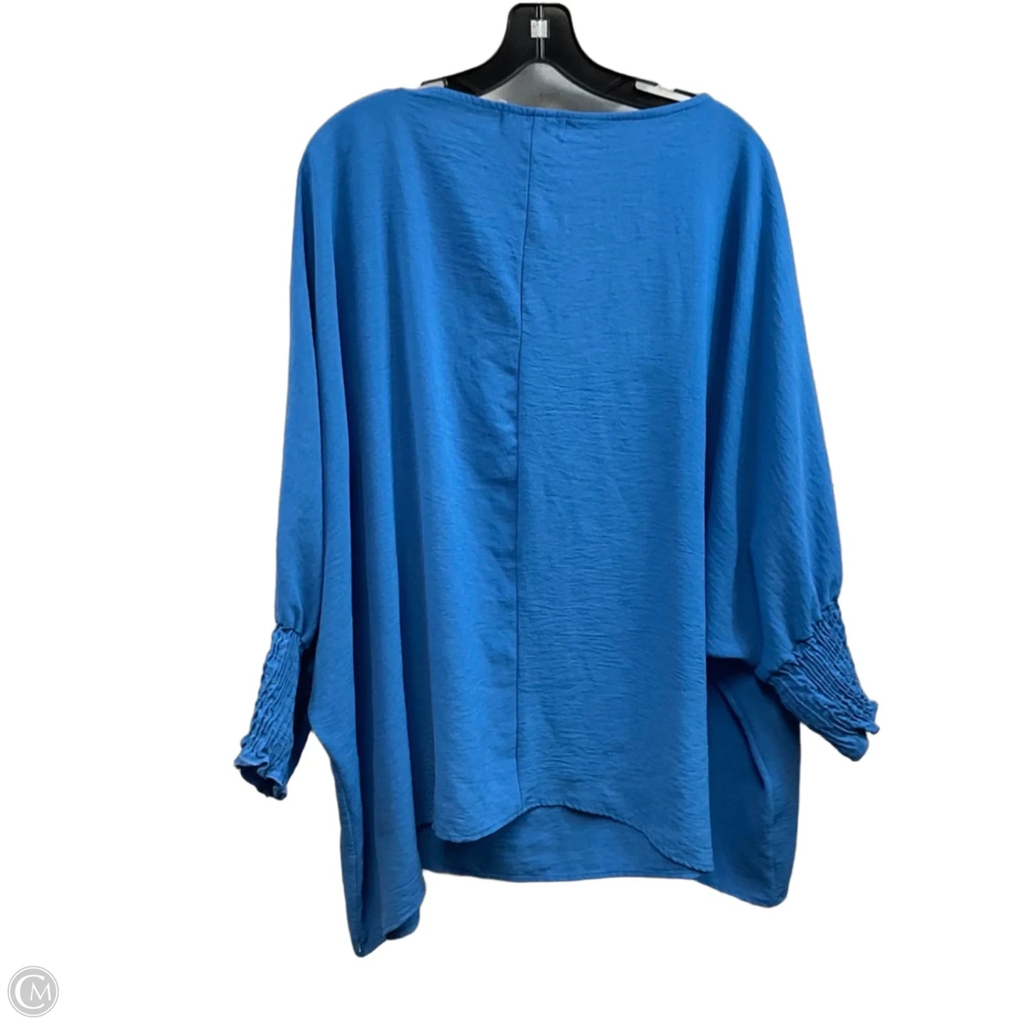 Top Short Sleeve By Impressions In Blue, Size: 1x
