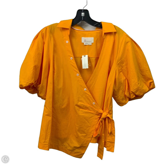 Top Short Sleeve By Anthropologie In Yellow, Size: M