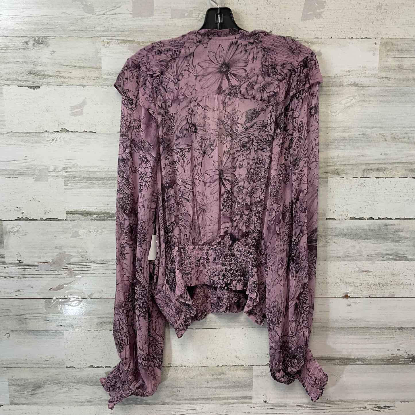 Blouse Long Sleeve By Anthropologie In Purple, Size: L