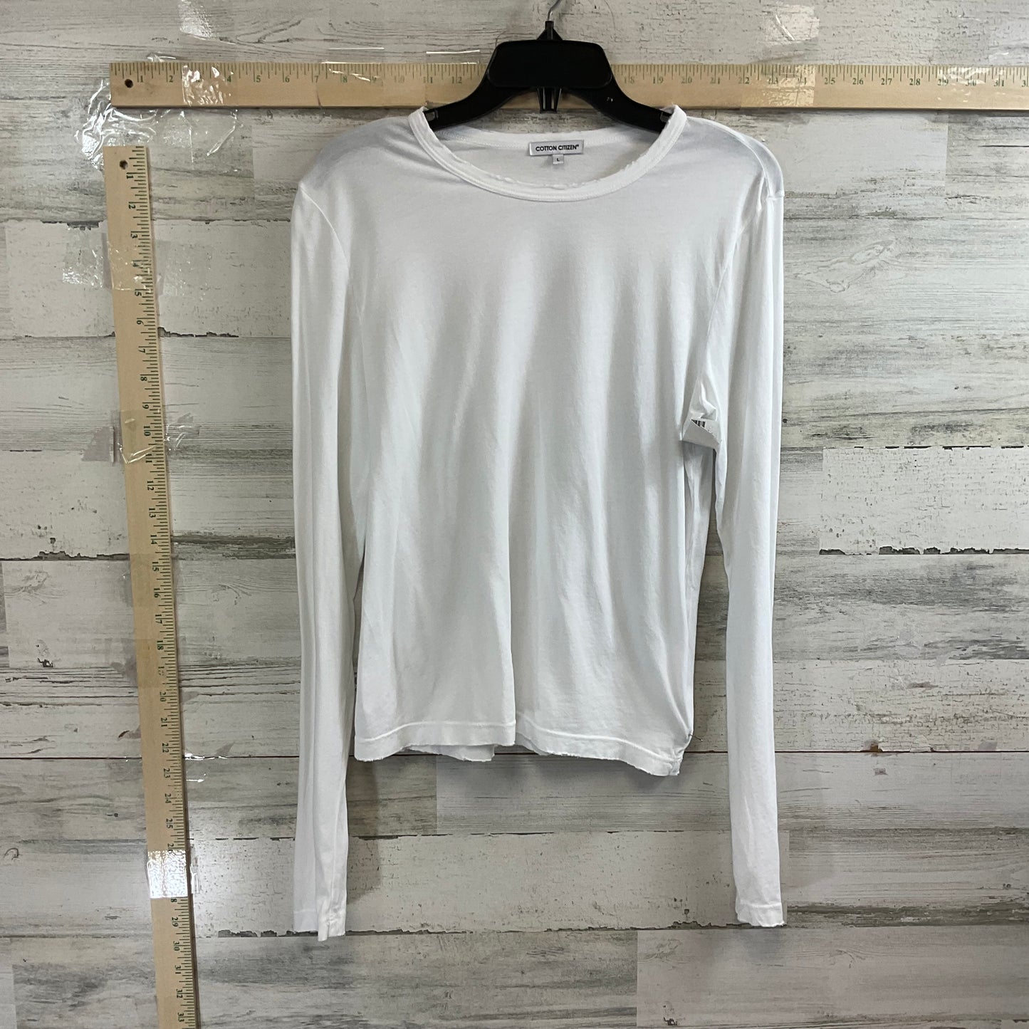 Top Long Sleeve By Cotton Citizen In White, Size: L