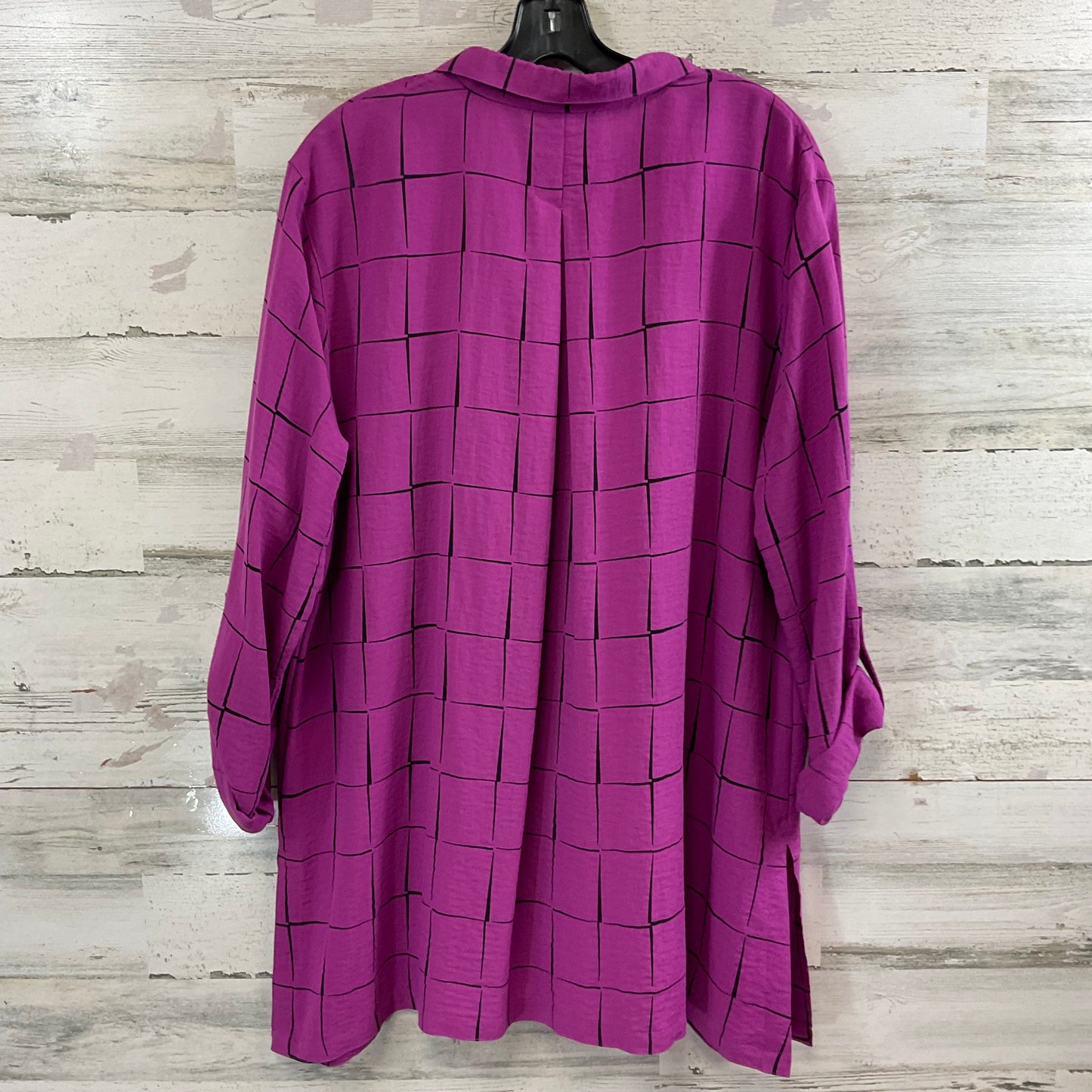 Blouse Long Sleeve By John Mark In Purple, Size: Xl