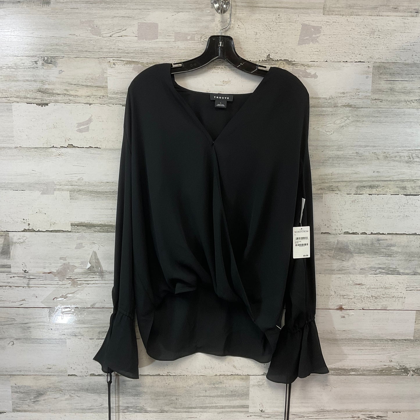 Top Long Sleeve By Trouve In Black, Size: L