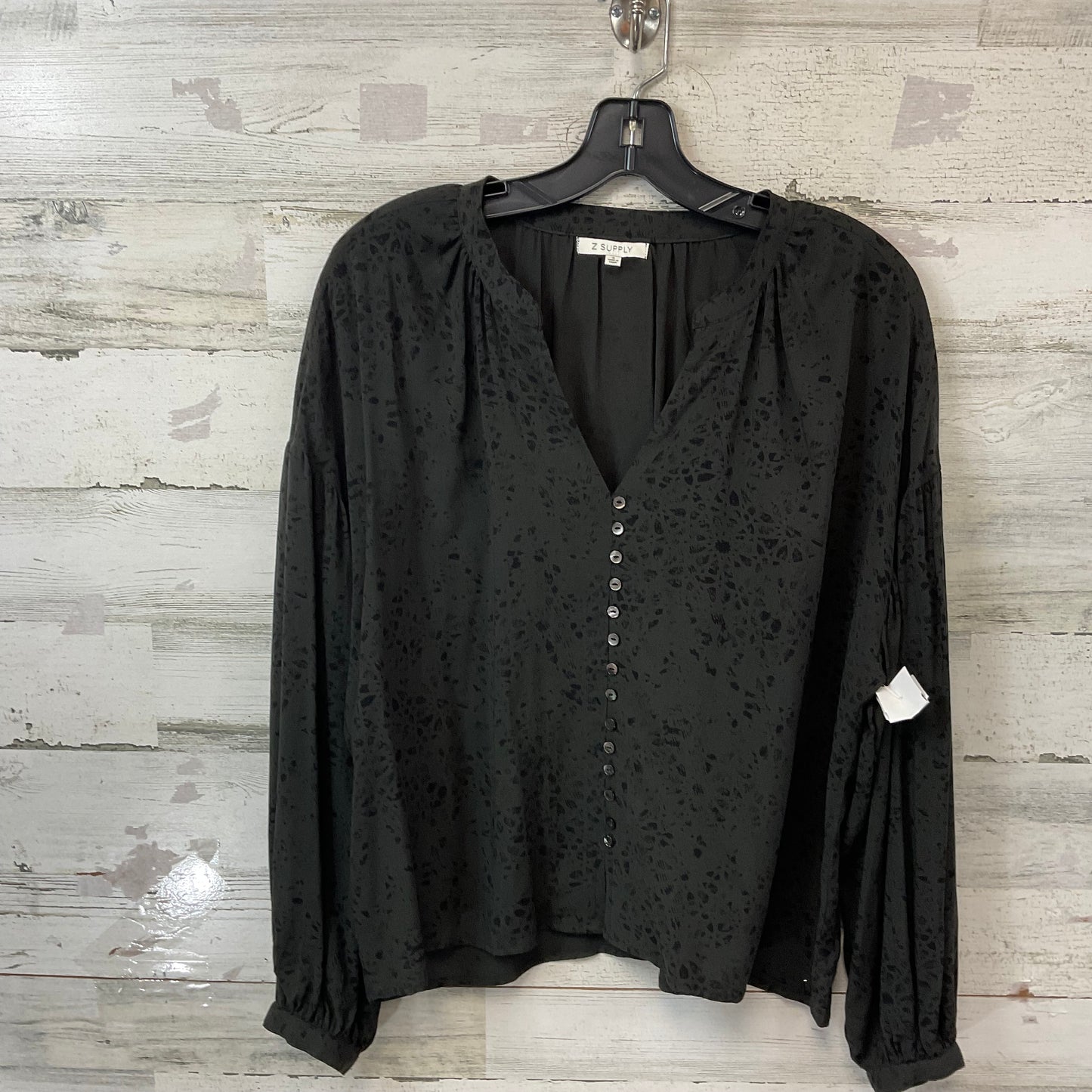 Blouse Long Sleeve By Z Supply In Black, Size: S