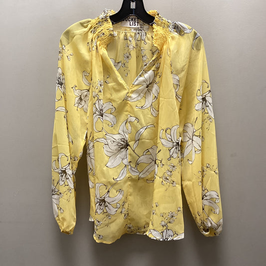 Top Long Sleeve By BUCKET LIST In Yellow, Size: S