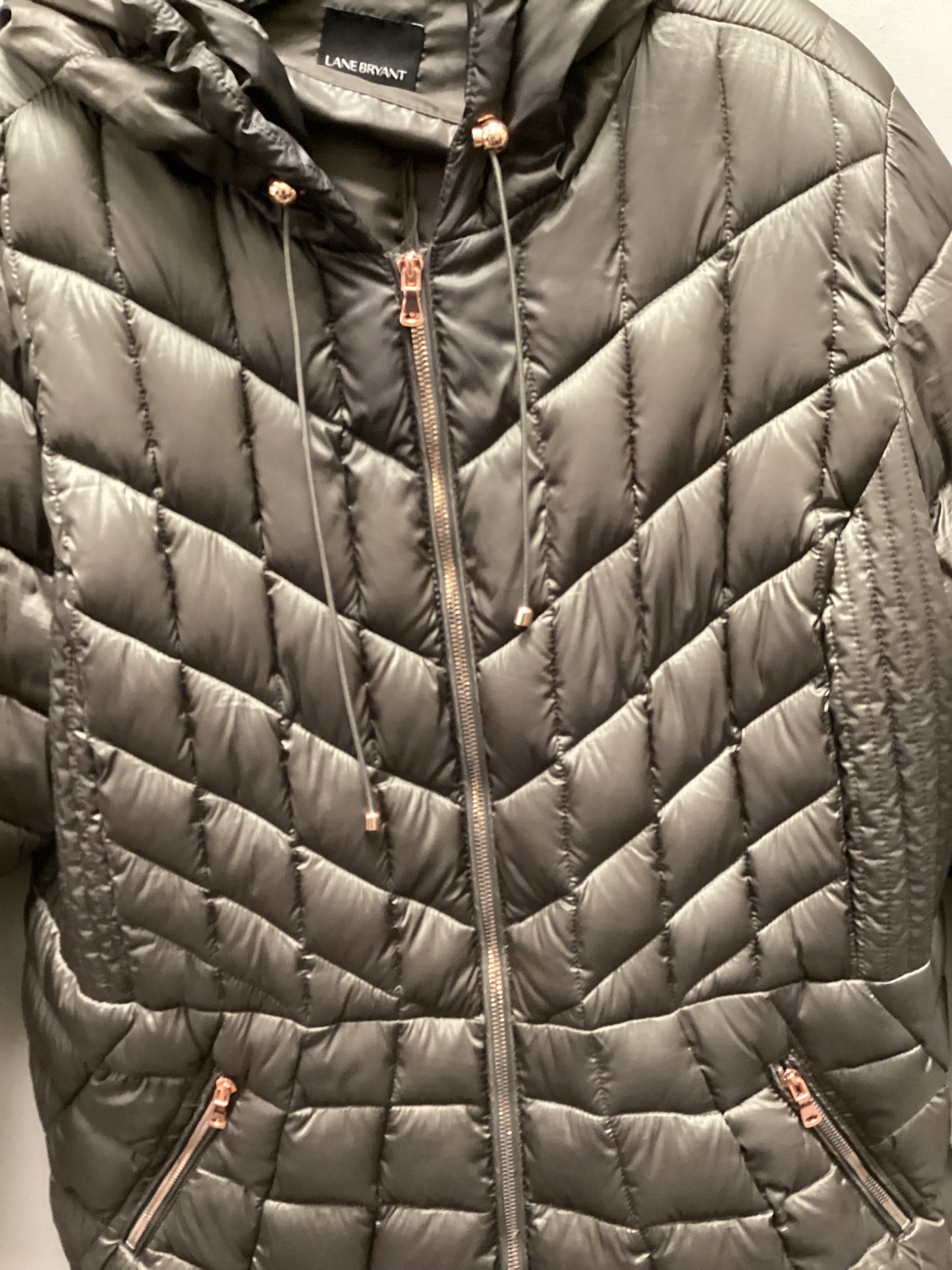 Coat Puffer & Quilted By Lane Bryant In Grey, Size: 18