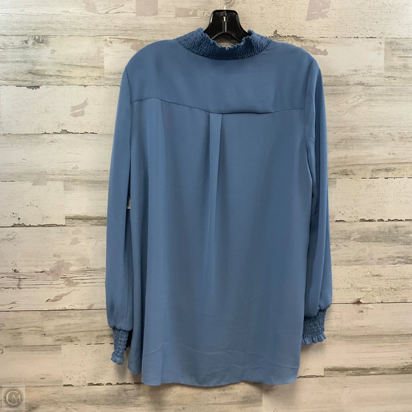 Blouse Long Sleeve By Joan Vass In Blue, Size: L