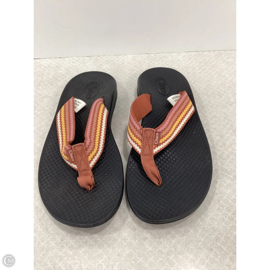 Sandals Flip Flops By Chacos In Black & Pink, Size: 7