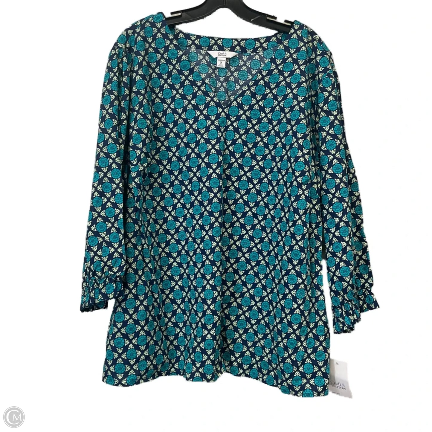 Top Long Sleeve By Croft And Barrow In Green, Size: 2x