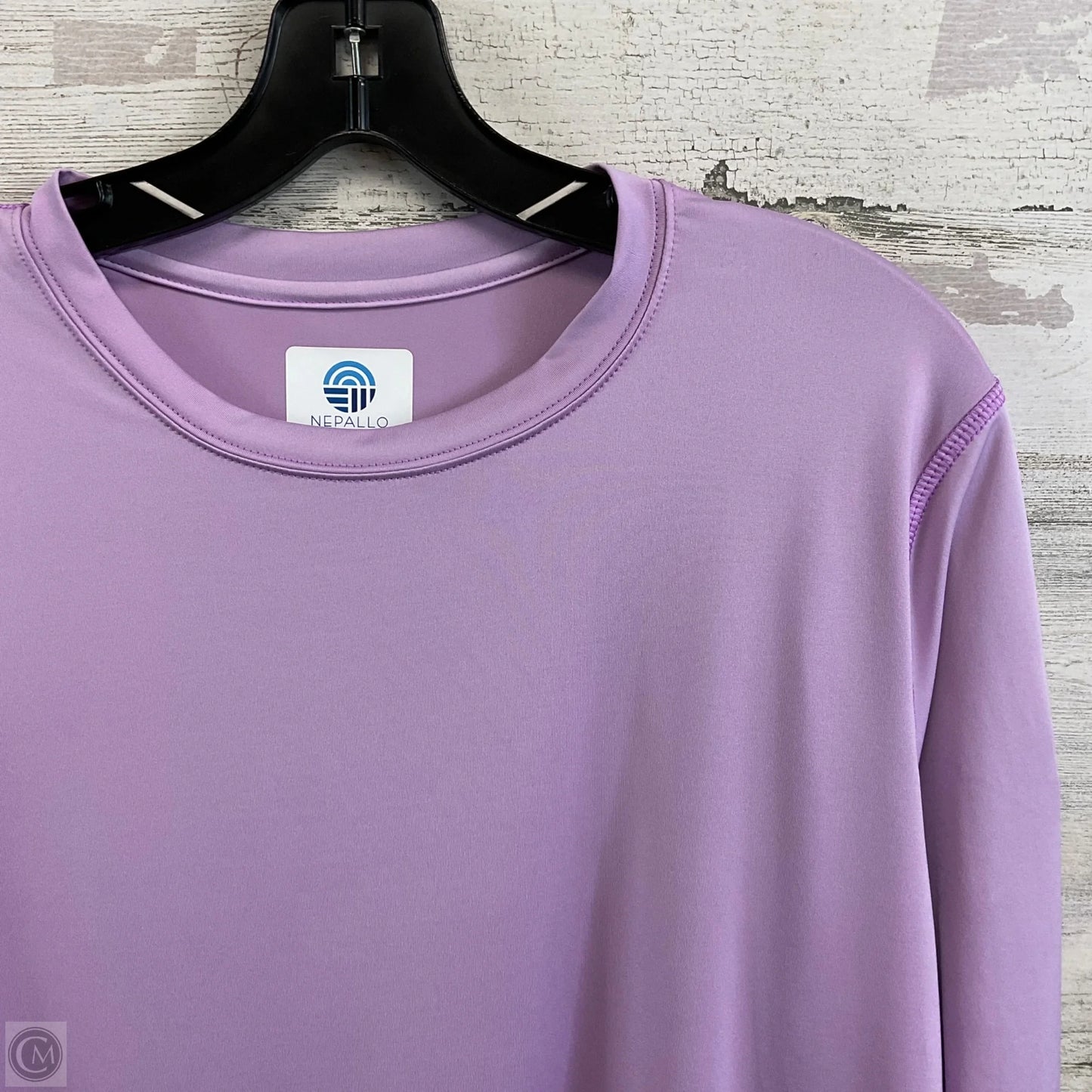 Athletic Top Long Sleeve Crewneck By NEPALLO  In Purple, Size: Xl