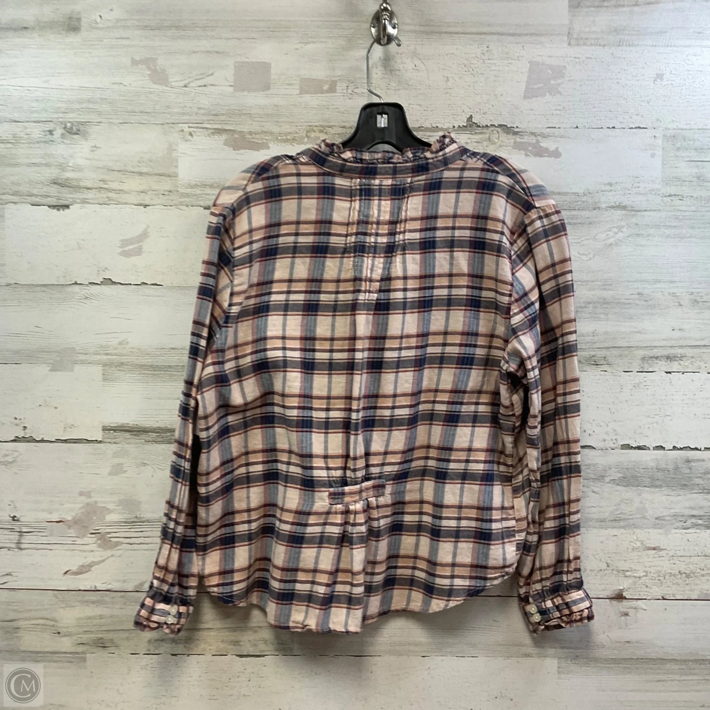 Blouse Long Sleeve By TROVATA In Pink & Tan, Size: S