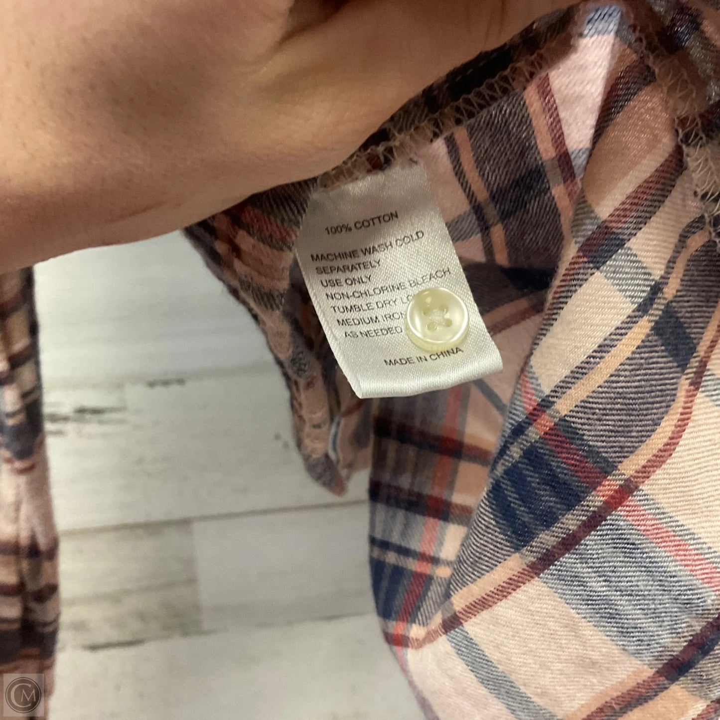 Blouse Long Sleeve By TROVATA In Pink & Tan, Size: S