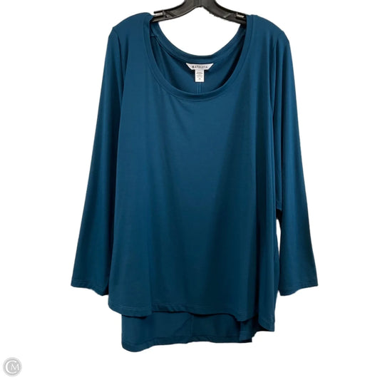 Athletic Top Long Sleeve Crewneck By Athleta In Green, Size: 2x