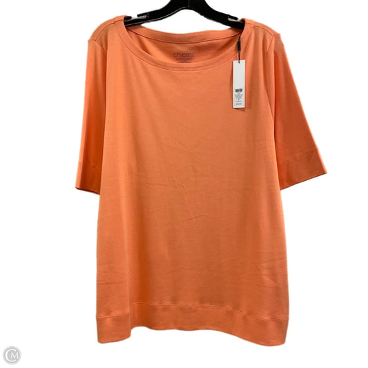 Top Short Sleeve By Chicos In Orange, Size: Xl