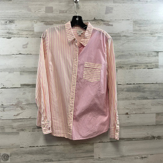 Blouse Long Sleeve By J. Crew In Pink, Size: L