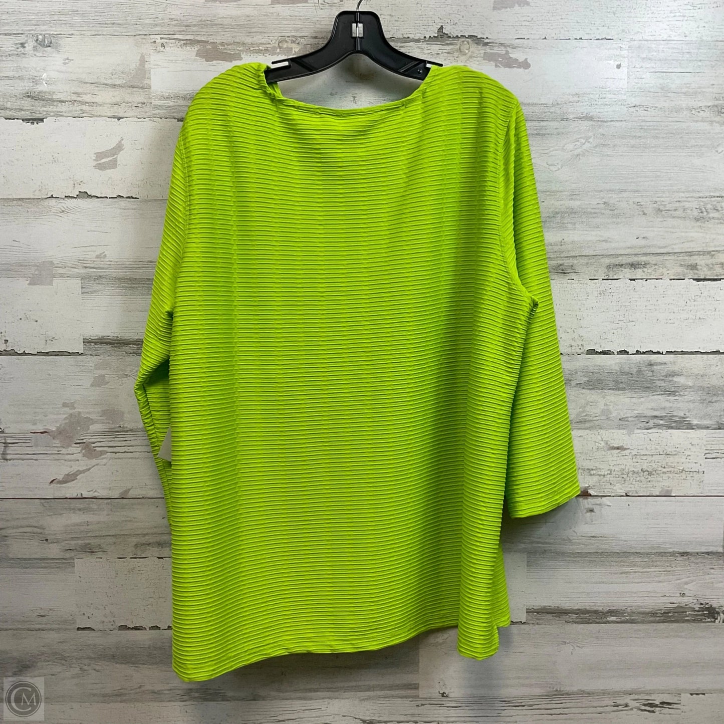Top Long Sleeve By Multiples In Green, Size: 1x