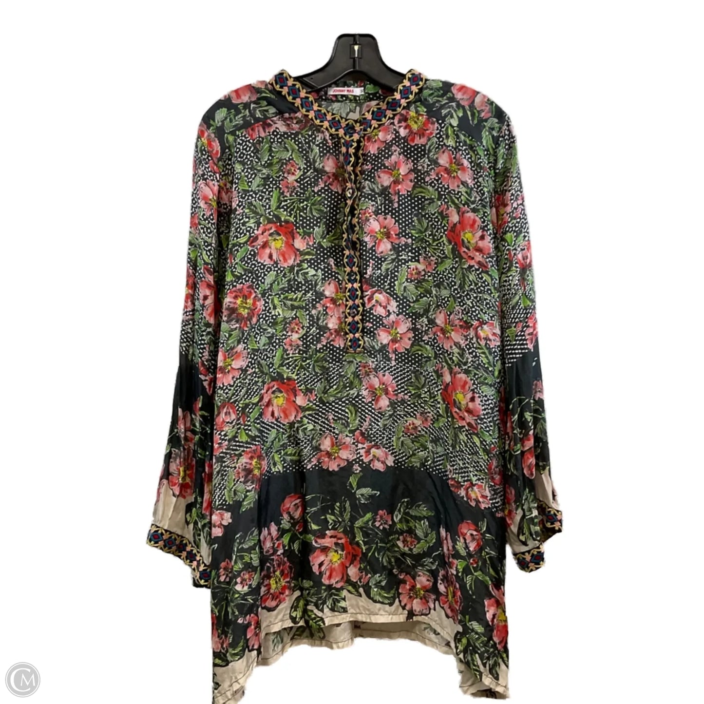 Blouse Long Sleeve By Johnny Was In Green, Size: Xl