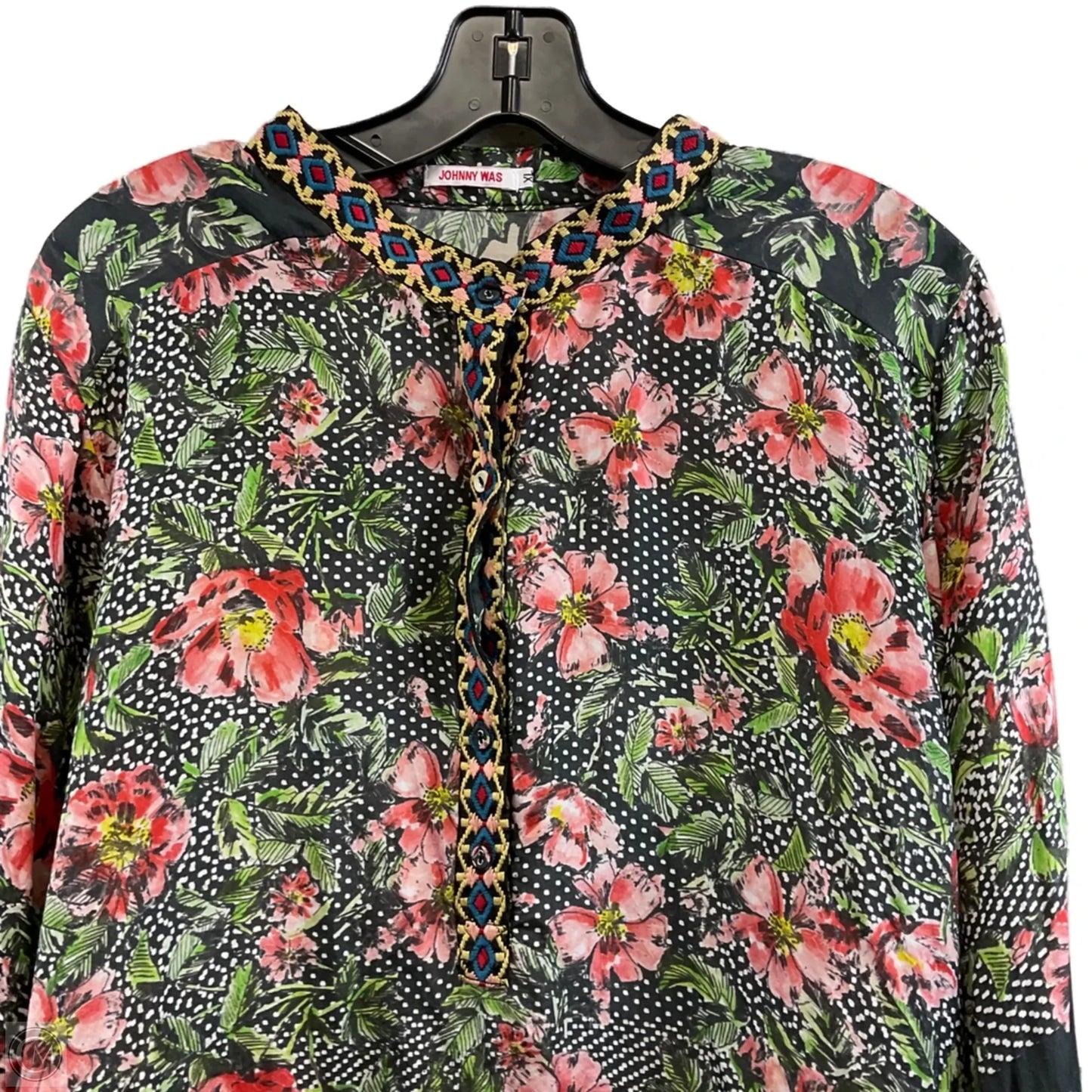 Blouse Long Sleeve By Johnny Was In Green, Size: Xl