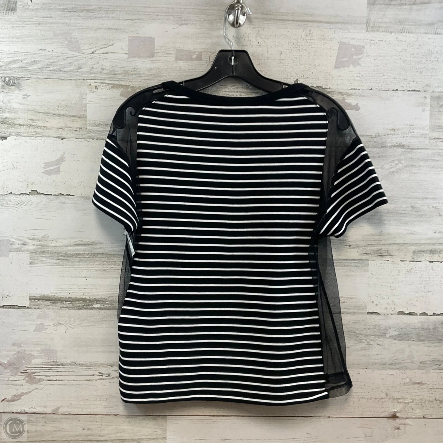 Top Short Sleeve By Maeve In Black & White, Size: S