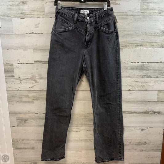 Jeans Straight By Abercrombie And Fitch In Black Denim, Size: 8