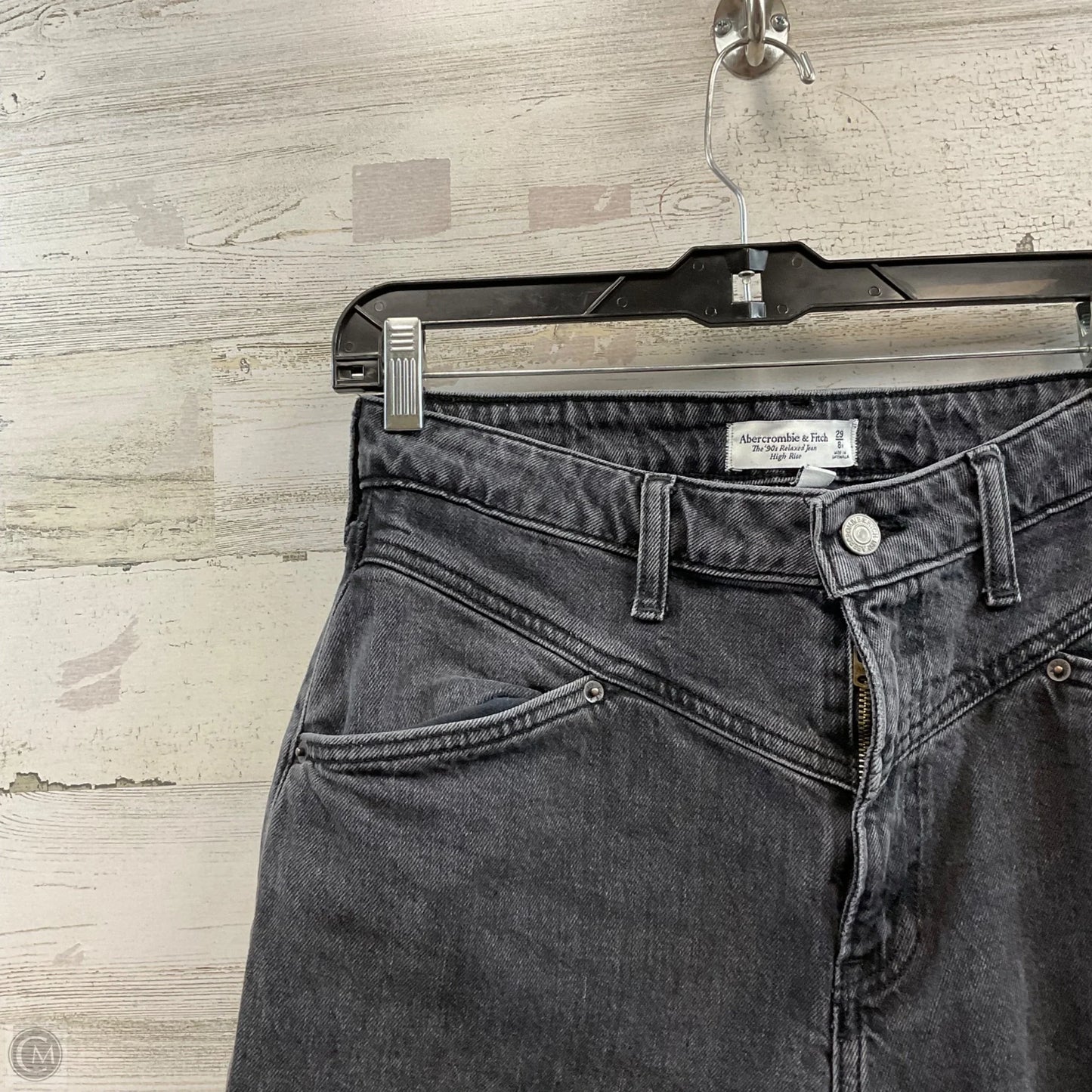 Jeans Straight By Abercrombie And Fitch In Black Denim, Size: 8