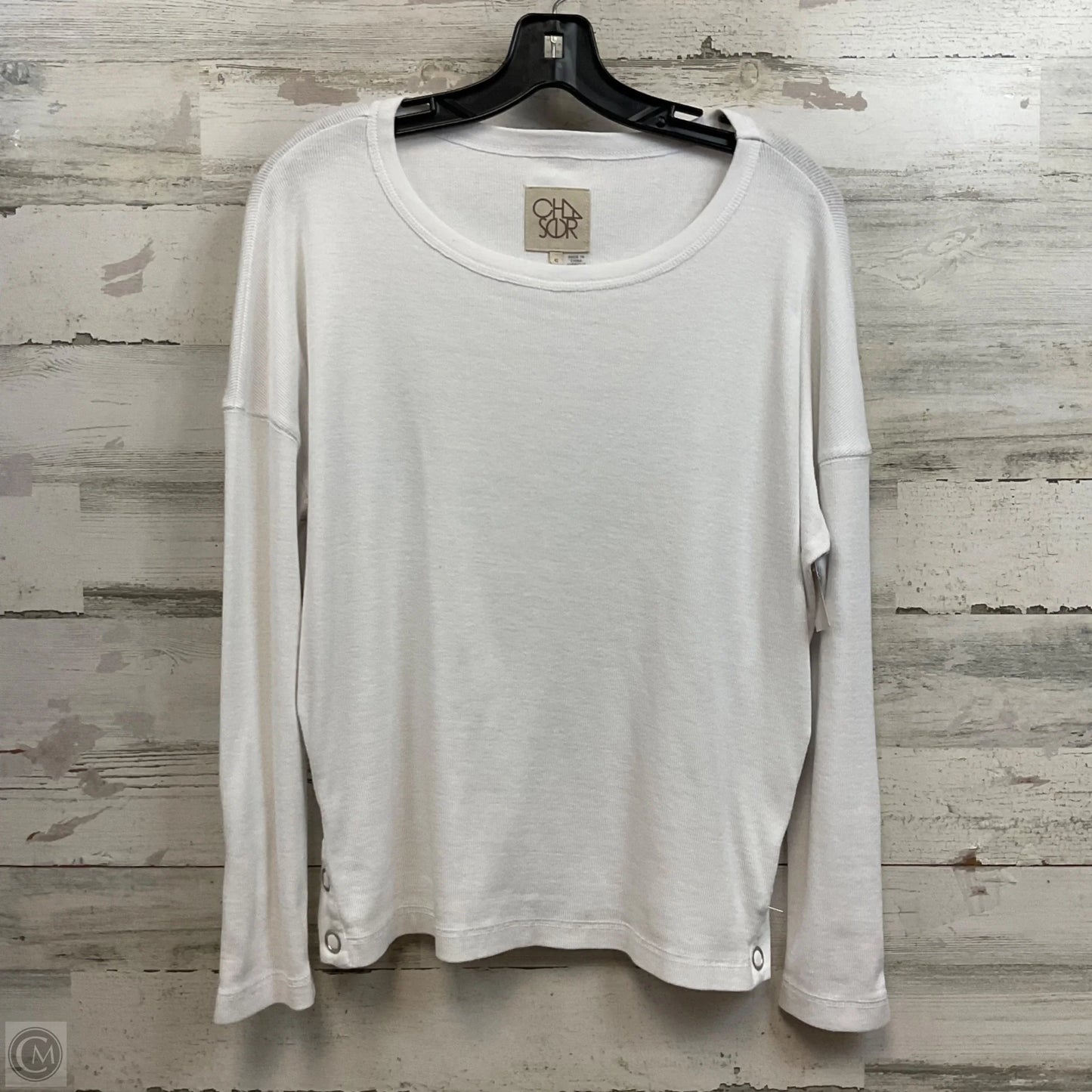 Top Long Sleeve By Chaser In White, Size: S