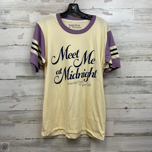 Top Short Sleeve By Taylor Swift In Cream & Purple, Size: M