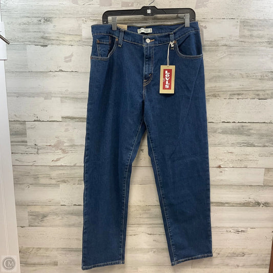 Jeans Straight By Levis In Blue Denim, Size: 14