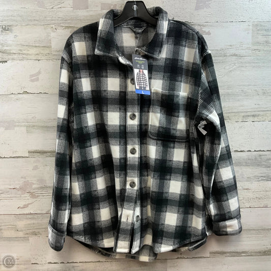 Jacket Shirt By Eddie Bauer In Black & White, Size: L