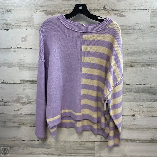 Sweater By Wishlist In Purple & White, Size: S