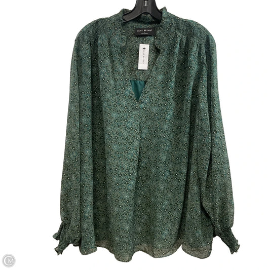 Blouse Long Sleeve By Lane Bryant In Green, Size: 4x