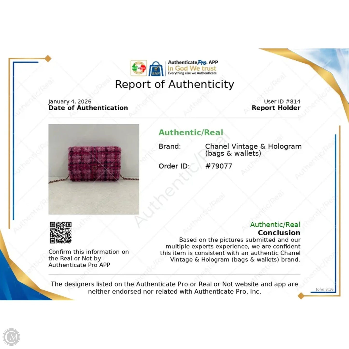 Crossbody Luxury Designer By Chanel, Size: Small