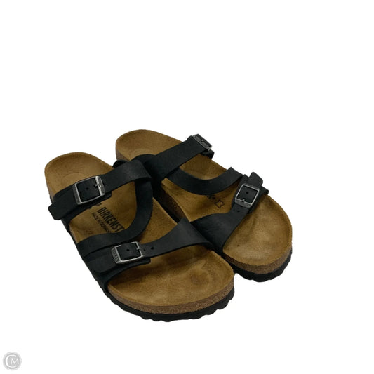 Sandals Flats By Birkenstock In Black, Size: 9