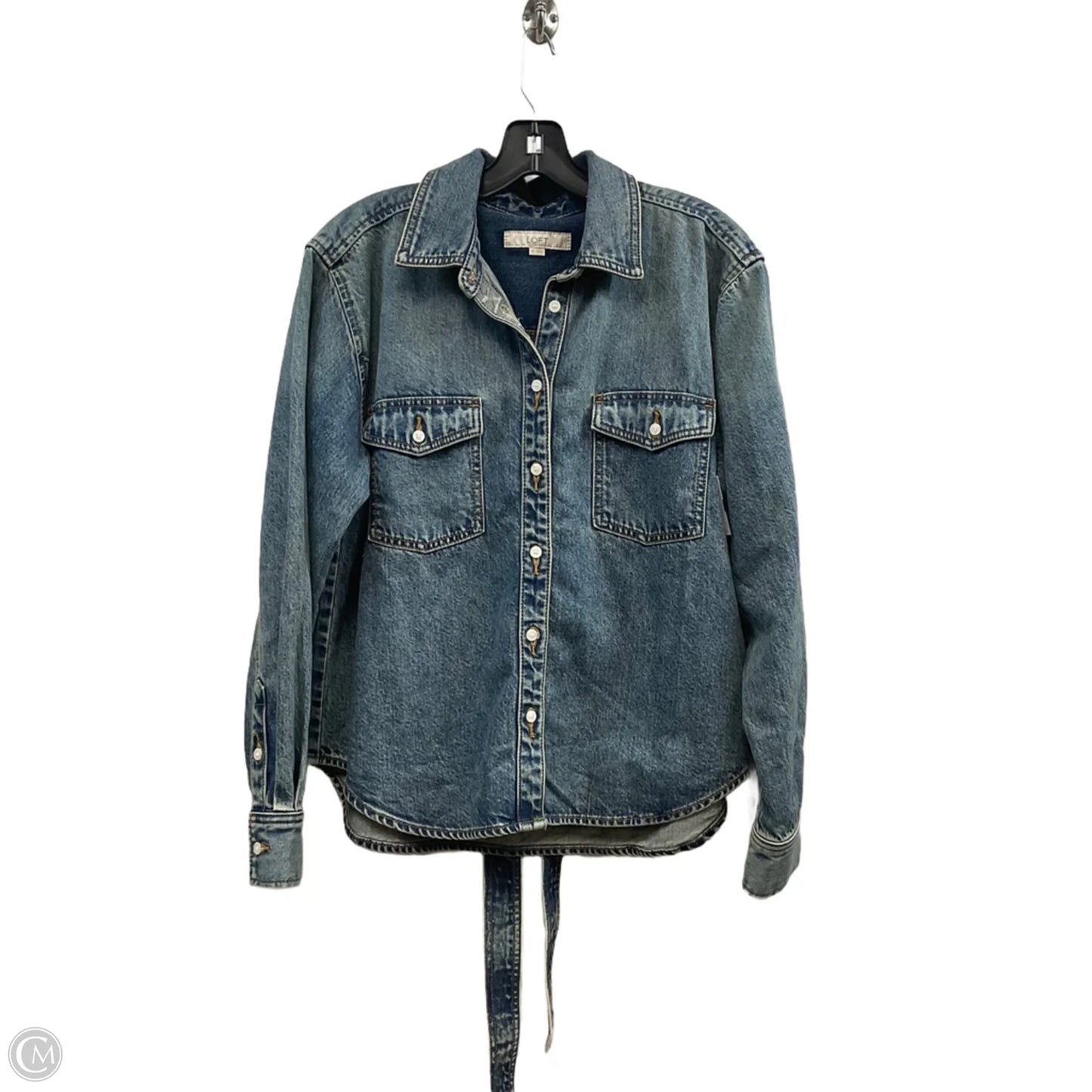 Jacket Denim By Loft In Blue Denim, Size: M