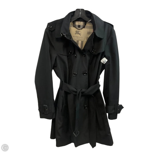 Coat Luxury Designer By Burberry In Black, Size: L