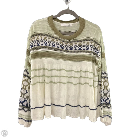 Sweater By Altard State In Green & White, Size: M