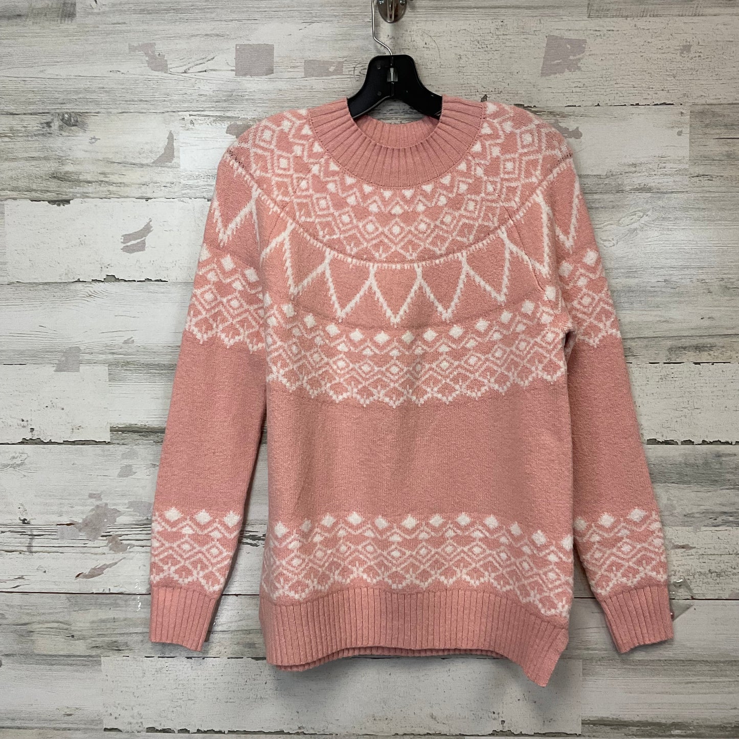 Sweater By Loft In Pink & White, Size: S