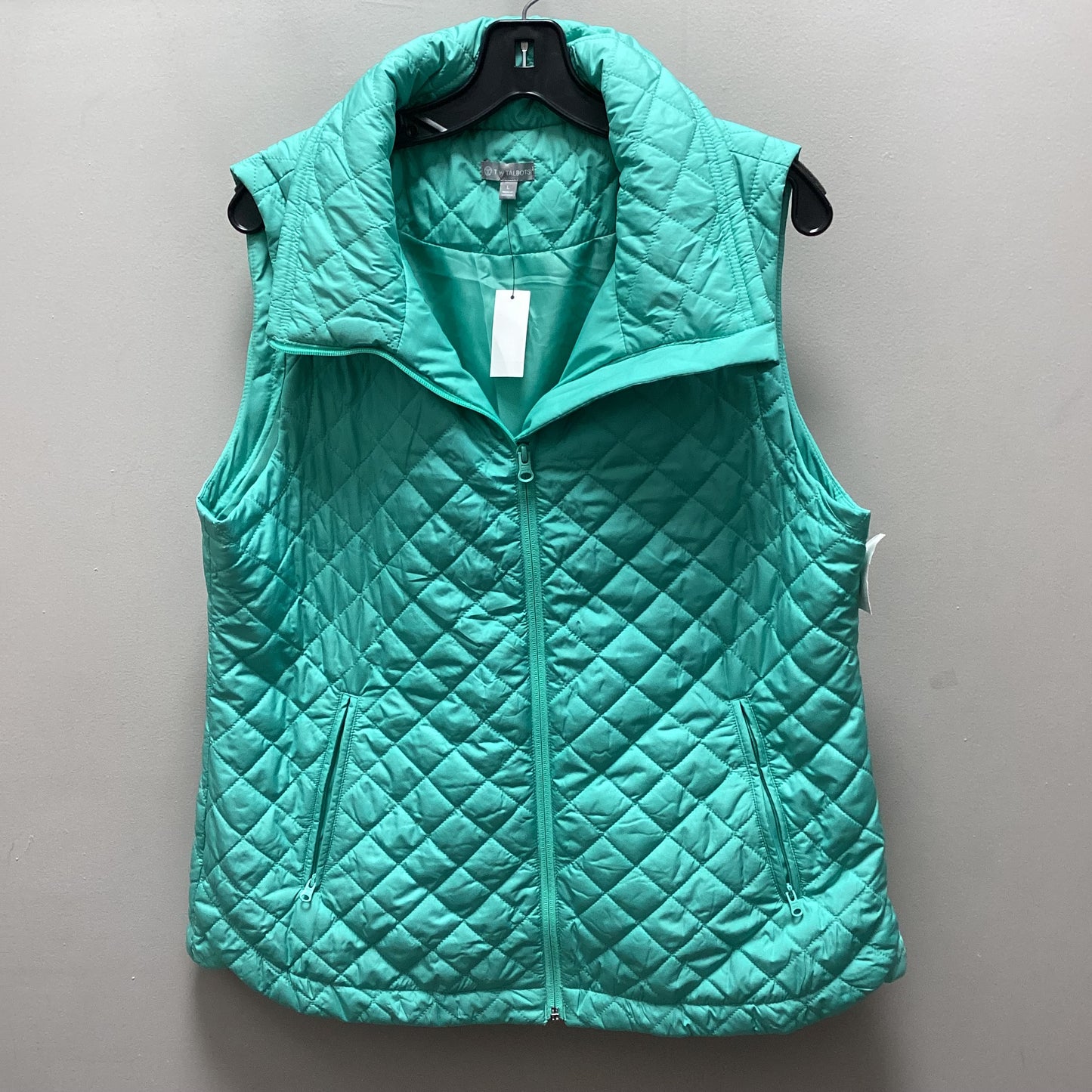 Vest Puffer & Quilted By Talbots In Green, Size: L