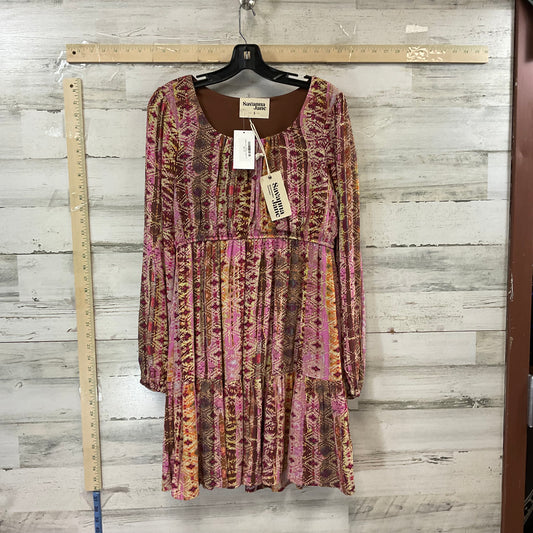 Brown & Pink Dress Casual Short Savanna Jane, Size S